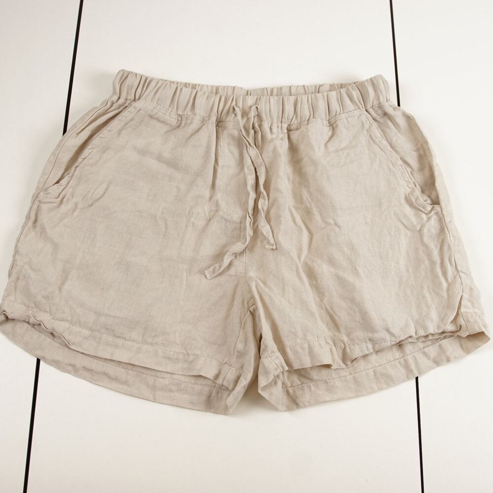 Parachute Beige Linen Drawstring Shorts